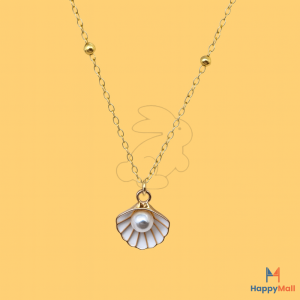 HappyRabbit - Kalung Liontin Kerang Mutiara Sintetis | Titanium Steel 18K Anti Karat HR11029