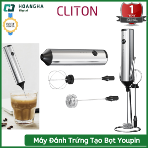 Máy Đánh Trứng Đánh Bọt Cafe Cầm Tay Mini 2 in 1 Xiaomi Youpin Cliton 3 Tốc Độ Có Giá Đỡ Sạc Pin Type-C BH 1 năm