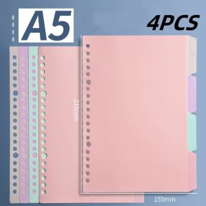 A4/A5/B5 Notebook Binder Sticky Note 4pcs Divider page School supplies 30 hole binder can be cut arbitrarily