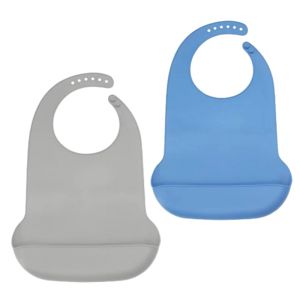 [Local Shipment]Food-grade Silicone Elderly Bib Waterproof Foldable Adult Bib Large Capacity Burp Cloth For Elderly