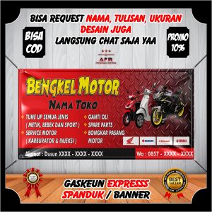 Spanduk Banner Bengkel Keren Banner Usaha Bengkel Spanduk Baligho Backdroup Bengkel Ukuran 100x50cm
