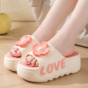 [Free Shipping] Thick-soled womens summer high-heeled indoor home fashion bowknot bathroom sandals height-increasing non-slip suitable for outdoor wear