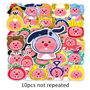 50PCS Super Cute Loopy Head Pororo Graffiti kalis air Pink Sticker DIY telefon bimbit Laptop Notebook gitar basikal kereta Helmet hiasan Decal