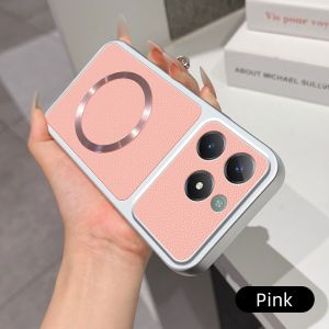 Business Simplicity For Realme C67 C65S C63 C61 C55 C53 C51S Note 60 60X 50 Narzo N53 N55 4G 5G Magnetic Back Cover Soft Leather Veneered Phone Silicone Casing