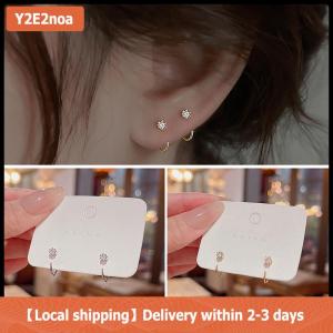 【Local shipping】 1Pair Crystal Stud Earrings For Woman Korean Fashion Jewelry Party Girls Elegant Earrings Accessories