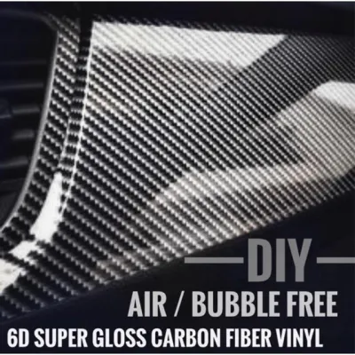 1MX50CM Car Body Wrap Sticker 6D Carbon Fiber Vinyl Sticker Bubble Free Gloss Car Interior Exterior Styling Sticker Motorcycle Sticker Karbon Sticker Kereta Axia Myvi Saga vvt BLM FLX Persona bezza iriz aruz viva kenari kelisa alza wira kancil