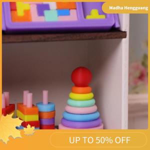 Madha 1 Set Micro Scene Decoration Miniature Dollhouse Small Wooden Bucket Assembling Blocks Model For Doll Accessories