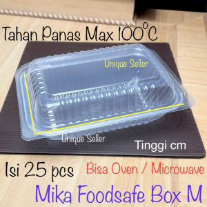 [Isi25] Mika Lunchbox Foodsafe Box M Tahan Panas Uk 16x11x7.5 cm / Mika Foodbox Lunch Box Food Safe M Tanggung Medium Tahan Panas 16 x 11 Uk 16x11 / Kotak Tray Wadah Box Makanan Nasi Burger Donat Snack Roti Kue Cake Dessert Puding Pudding Sayur Lunch Box