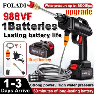 999VF Water Jet Cordless Batteries Car Wash Floor Tiles Cleaner Spray Gun Water Jet Pump Portable Outdoor