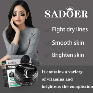 SADOER Bamboo Charcoal Eye Mask - Collagen Eye Mask Whitening  Melembabkan Mencerahkan & Anti-Aging Area Sekitar Mata (60 pads)