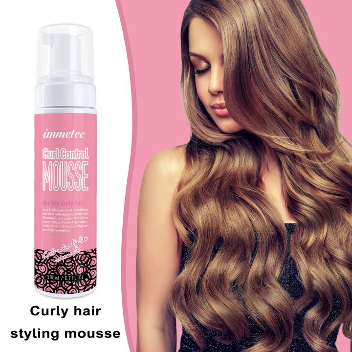 ship Lightweight Mousse for Curly Hair 200ml Curl Styling Mousse Create Bouncy Curls with Safe Ingredients Long-lasting Hold