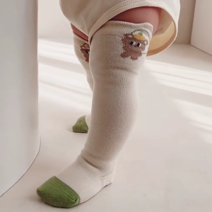 Set of 3 Pairs Newborn Baby Socks Spring Cute Cartoon Loose Boneless Socks Over Knee Long Tube Cotton Jacquard Socks