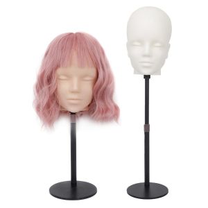 JUSTODO Model Head White Foam Wig Stand 22 Inch Styling Tool Wig Hat Holder Display Stand Professional Cosplay Anime Head Model Stand Salon