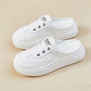 [Free Shipping] Breathable Slip-On Backless Sports Sandals For Women Summer Outdoor Wear 2026 New Model Thick-Soled Height-Increasing Closed-Toe Mules