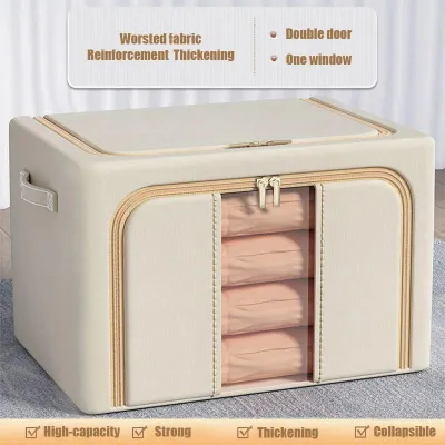 Clear PVC Large Clothes Organizer Container Box Bin Foldable Organizer Storage Box Foldable Household Bag for Organizing Pants