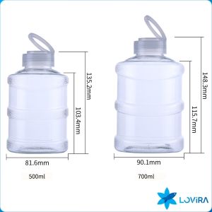 LoviRa Mini Water Bucket Tumbler Creative Mineral Water Bottle 700ml 500ml