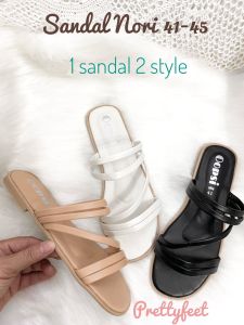 Prettyfeet NORI Sandal Perempuan Plus Size - Women Sandal Slipper - Size 41 to 45 (Ready Stock)