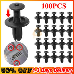 ✅Original fast delivery✅ 100pcs Universal 8mm Plastic Rivets Fasteners Screw Car Bumper Fender Black Rivet Car Fastener Clips for Toyota Focus Kia Nissan Yamaha