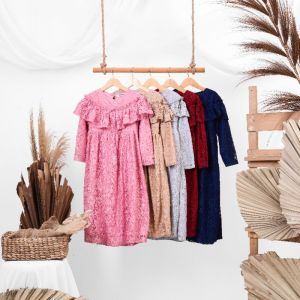 GAMIS BRUKAT ANAK MAXI 4-10 TAHUN / GAUN ANAK / DRESS BRUKAT PESTA gamis pesta