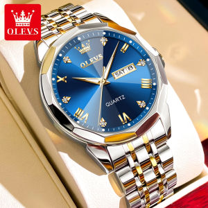 OLEVS watches men sale original casual style diamond blue dial dual calendar waterproof relo for men Men Casual Watches
