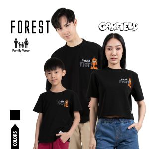 Forest x Garfield Heavy Weight Fabric Embroidered Round Neck Family Tee Men / Ladies/ Kids - FG20006/ FG820006/ FGK20006
