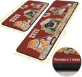 Fat Chef Rugs Cat Kitchen Mats for Floor 2 Piece, Anti Fatigue Floor Mat for Kitchen, Kitchen Floor Mats for in Front of Sink and Cute Kitchen Matt for Standing for Kitchen Decor 17"X30"+17"X47". 