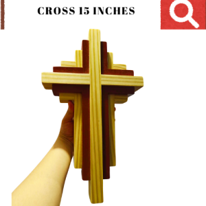 15 Inches Height Solid Wood Wall Cross Hanging Cross