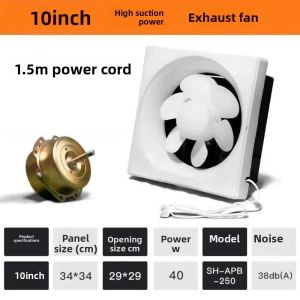 MINUTE Strong Exhaust Fan Ceiling Standard Wall Powerful Bathroom Ventilator‌ Square ‌Low Noise Kitchen Ventilating Fan Household