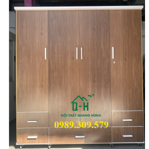 TỦ NHỰA ĐÀI LOAN 4 CÁNH MÀU NÂU GIÁ RẺ TẠI XƯỞNG GIAO NHANH HCM