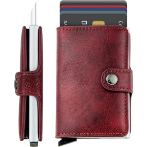 Men Slim Card Wallet Automatical Aluminium Rfid ID Credit Card Holder Bill Pouch Slim Business Smart Wallet