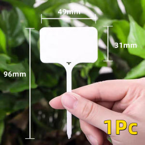 [1Pc White]Garden Potted Waterproof Ground Sticker Plastic Succulent Name Sign Flower Identifier Plaque PPOD