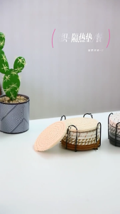 8 gói thảm thảm tròn dệt tròn thảm handmades bữa ăn Thảm Polyester Chất liệu Cotton thích hợp cho các thiết lập khác nhau