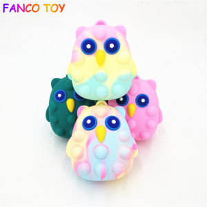 3D Rainbow Silicone Bubble Ball Pop It Fidget Toys with Simple Dimple Owl Shape Decompression Ball Gameplay Anti Stress Relief Sensory Push Bubble Squishy Toy for kids girls 2 – 6 Years Sale