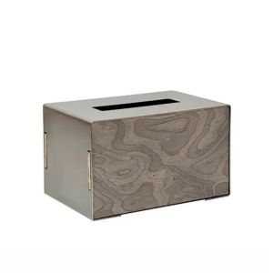 Sacesr Metal Tissue Boxes Luxury Minimalist Tissue Boxes Portable Rectangular Desktop Tissues Home Living Room Kitchen Napkin Case 3H4K8