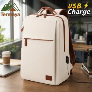 Termaya Gaming Laptop Backpack Waterproof Oxford Large Capacity USB Charging Port Travel Work School Bag