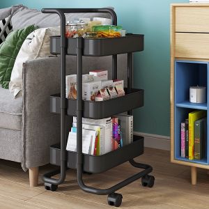 Xe đẩy nhựa 3 tầng để đồ dùngvật dụng đa năng C66 Kệ dùng cho spa có bánh di chuyển và khóa bánh TTNTC66