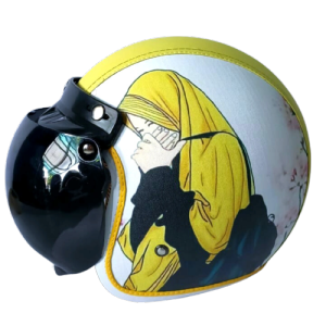 Helm Bogo Dewasa Full Leher Motif Hijab - Kulit - Free Packing Kardus