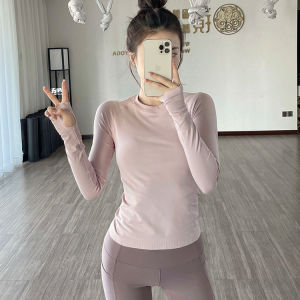 Quick-drying sportswear fitness yoga running long-sleeved round neck T-shirt tight fitness clothing