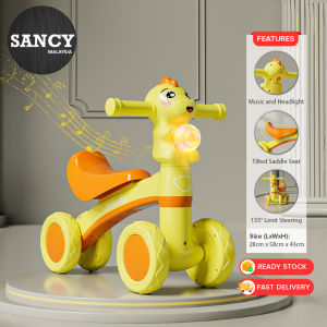 SANCY Children Scooter Four Wheel Balance Bike Baby Walker For 1 to 3 Years Old With Music Headlight Pedal Basikal Budak Imbangan - Fulfilled by SANCY