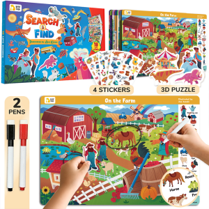 Fun Spot The Difference Activity Pad 32 Sheets Toddler Kids Focus Training Logical Brain Game Cute Pattern Search Early Enlightenment Visual Puzzle Educational Kit
