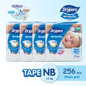 Drypers Wee Wee Dry Tape Baby Diaper NB/S/M/L/XL/XXL Size - Carton