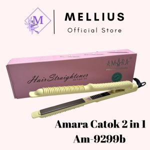 Yellow Amara Catok 2 in 1 Am-9299b Multifungsi Bisa Lurus Bisa Keriting Catokan Rambut Original Hair Straigthener Curling 2in1 Beauty Tools Perlengkapan Alat Rambut Garansi 6 Bulan Resmi AM 9299b Laz COD Bisa Bayar di Tempat