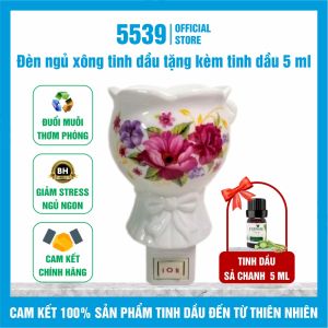 Đèn ngủ xông tinh dầu bằng điện cắm tường đèn xông tinh dầu gốm sứ cao cấp 2 chức năng vừa đèn ngủ vừa đèn xông tinh dầu- 5539 Store