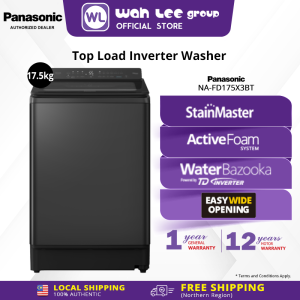 PANASONIC 17.5KG POWERFUL CLEAN & CONVENIENT TOP LOAD WASHING MACHINE NA-FD175X3BT WAH LEE STORE