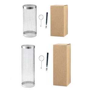 ตะกร้าสแตนเลสใช้งานง่ายปิ้งย่างพร้อมอุปกรณ์เสริมเพื่อความสะดวกในการทำอาหารกลางแจ้ง