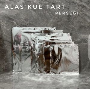 Tatakan / Alas Kue Tart Cake Silver Bentuk Persegi