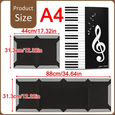 6 หน้า แฟ้มใส่โน๊ตเพลง แฟ้มโน้ตดนตรี สมุดโน๊ตดนตรี เปียโน ขนาด A4 ใส่เอกสาร Music Note Folder Piano Sheet Storage