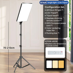 【Free shipping】LED fill light video panel light CRI ultra brightness video light with tripod 2700-6500K photography lamp 10/16 inch