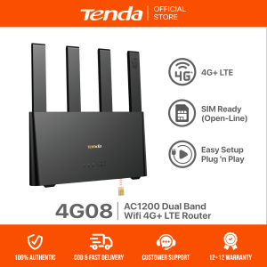 Tenda Official Store | 4G08 | 4G+ LTE Router | AC1200 Dual Band | Openline SIM Ready | Plug and Play