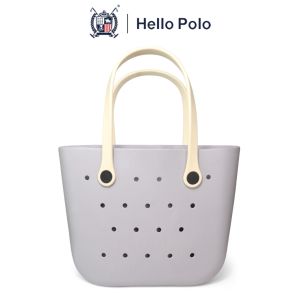 Hello Polo รุ่น BH2002 ส่งจากไทย ขนาด 30x42 CM. สะพายไหล่ ยาง EVA ใบใหญ่ ทรงโท้ท กระเป๋าแฟชั่น ใส่ของได้เยอะ รูตกแต่ง DIY